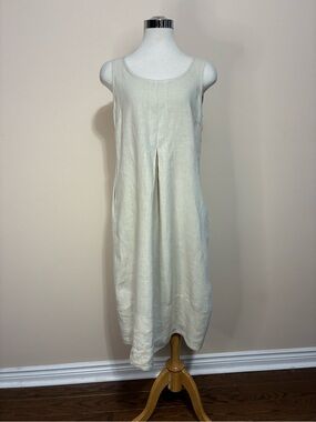 La Fee Maraboutee Sleeveless Cream Linen Dress